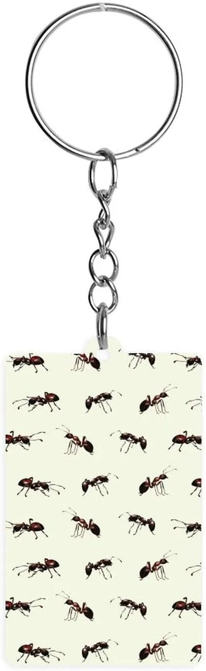Realistic Ants Cute Acrylic Keychain Funny Rectangle Key Chain Purse Bag Accessories for Women Men