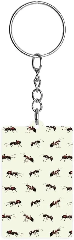 Realistic Ants Cute Acrylic Keychain Funny Rectangle Key Chain Purse Bag Accessories for Women Men