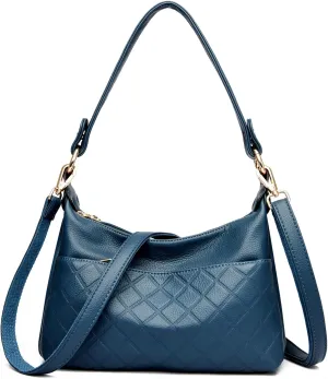 Retro Crossbody Bag For Women Shoulder Bag Soft PU Leather Handbags Purses Multi Pocket Hobo Tote Bag