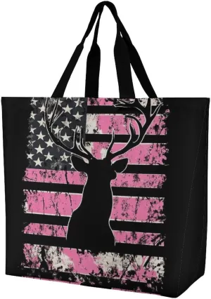Reusable Grocery Bag for Women, Portable Large Shopping Storage Bag Casual Shoulder Handbags