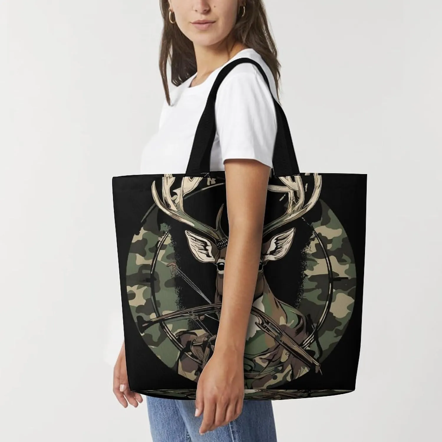 Reusable Grocery Bag for Women, Portable Large Shopping Storage Bag Casual Shoulder Handbags