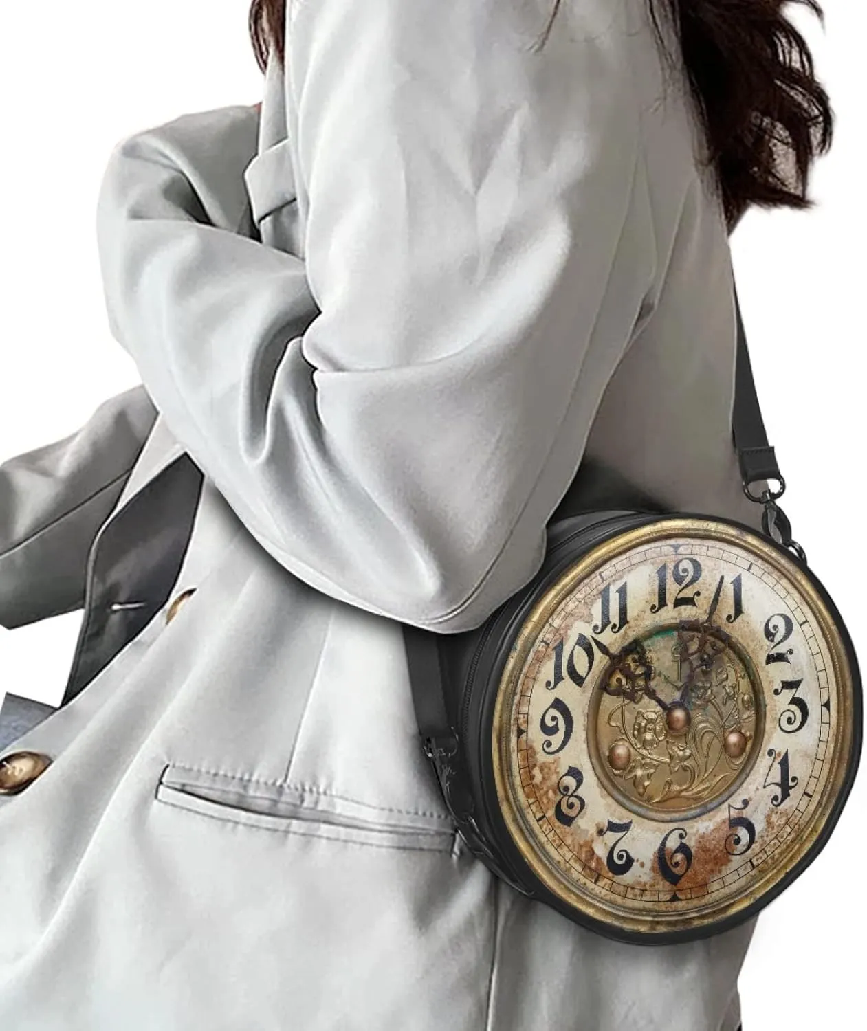 Round Women's Tote Handbags, PU Leather Round Crossbody Bags for Women, Small Durable Satchel Bag Clutch Purse