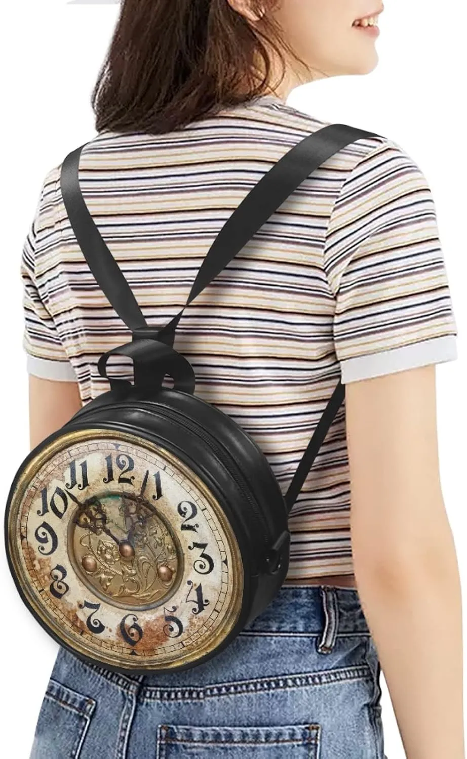 Round Women's Tote Handbags, PU Leather Round Crossbody Bags for Women, Small Durable Satchel Bag Clutch Purse