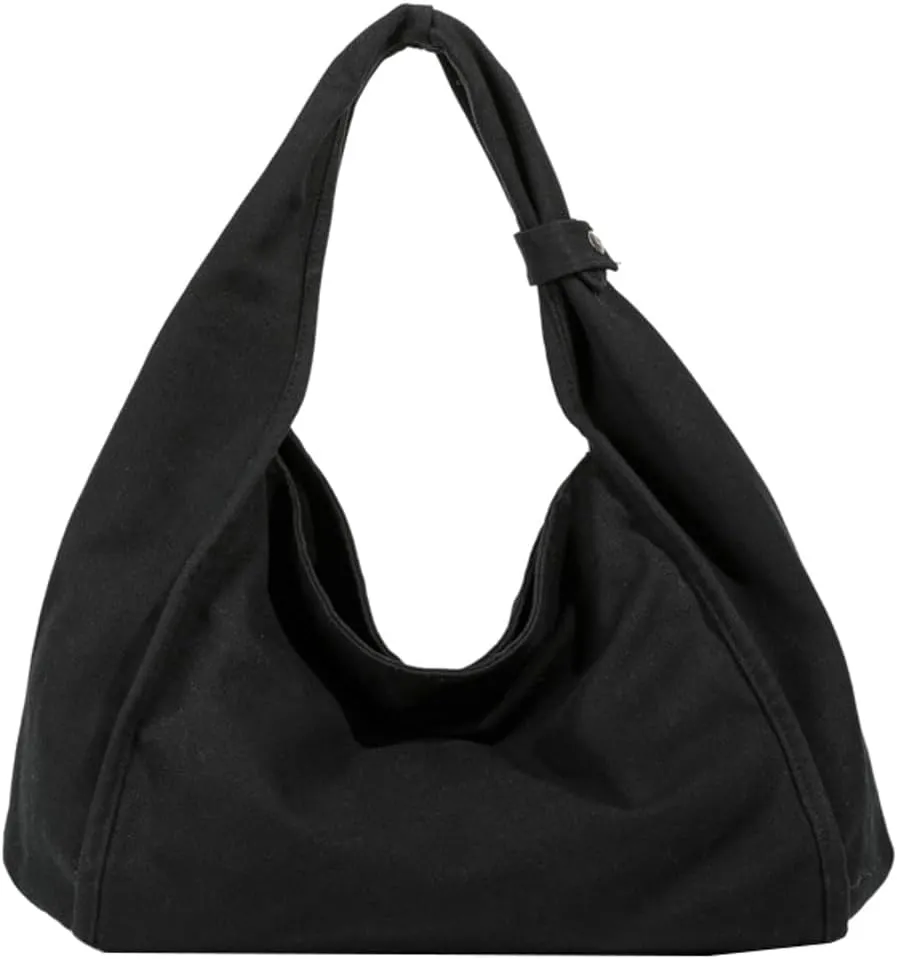 Rungion Slouchy Canvas Tote Bag for Women Large Shoulder Bag Handbags Top Handle Purse with Zipper for Work Shopping