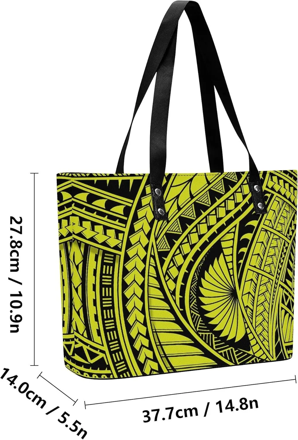 Samoa Tribal Floral Design Fashion Large Capacity Shoulder Bag 2 Piece Set Polynesian Women Leather Handbag And Purse