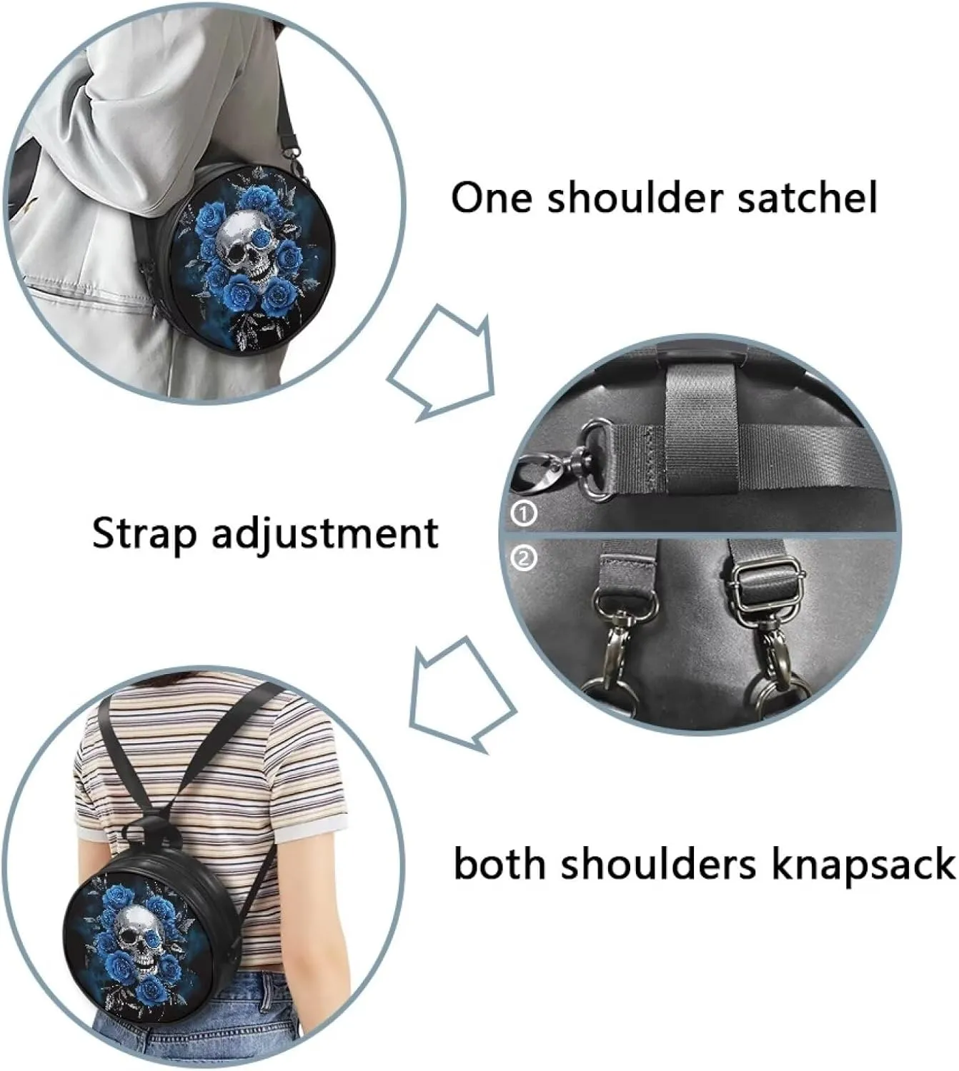 SEANATIVE Crossbody Round Bag for Women Fashion Handbags Wallet Lightweight Casual Shoulder Bag Purse