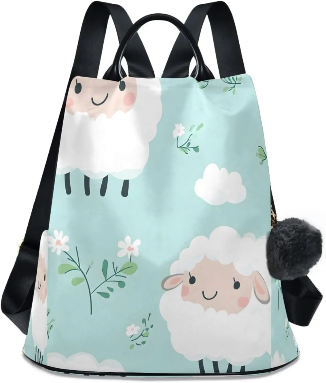 senya Women's Fashion Backpack Purses Handbags Cute White Sheep Shoulder Bag Travel bag