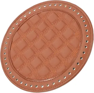 SEWACC 1PC Round Plate Sturdy Artificial Leather Bottom Shaper Pad for Crochet Handbags Durable DIY Bag Making Accessory Brown