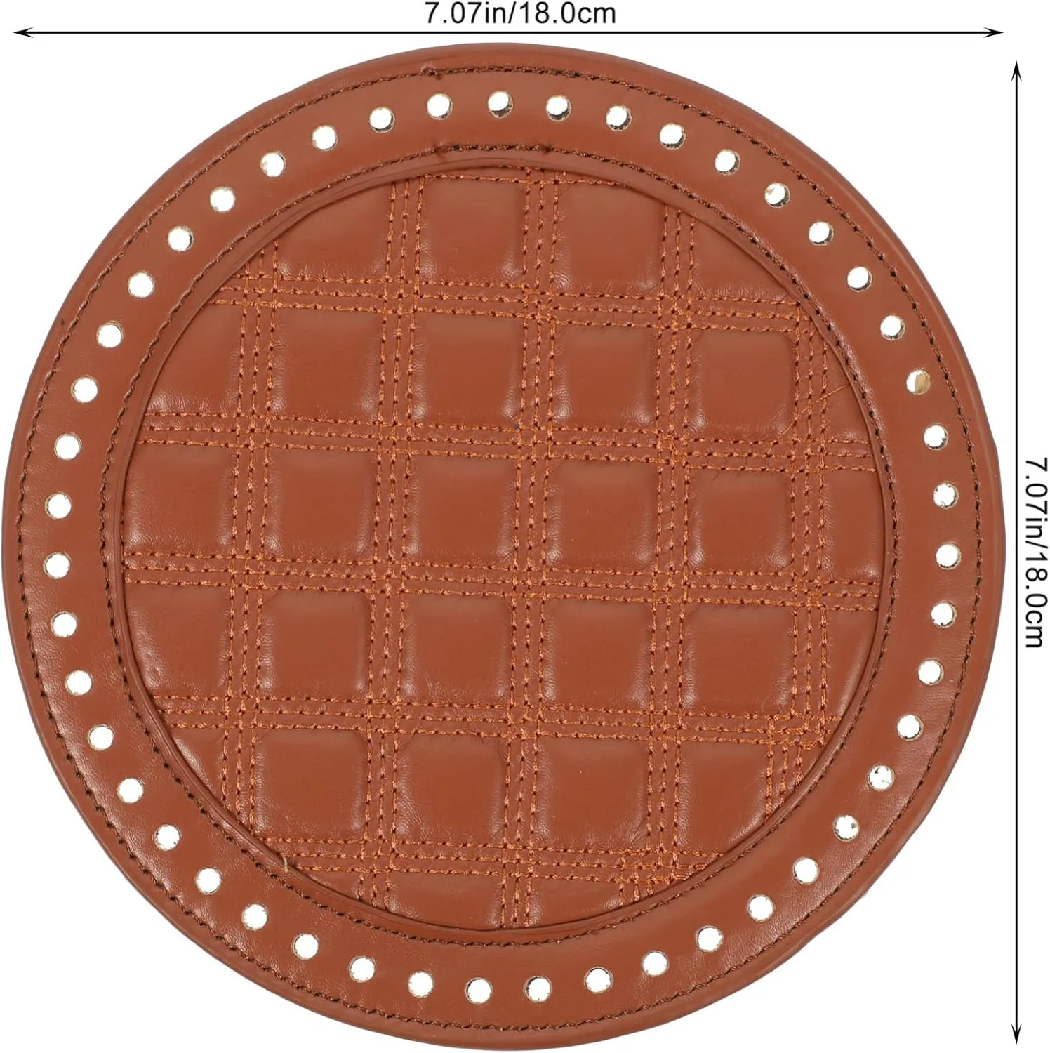 SEWACC 1PC Round Plate Sturdy Artificial Leather Bottom Shaper Pad for Crochet Handbags Durable DIY Bag Making Accessory Brown
