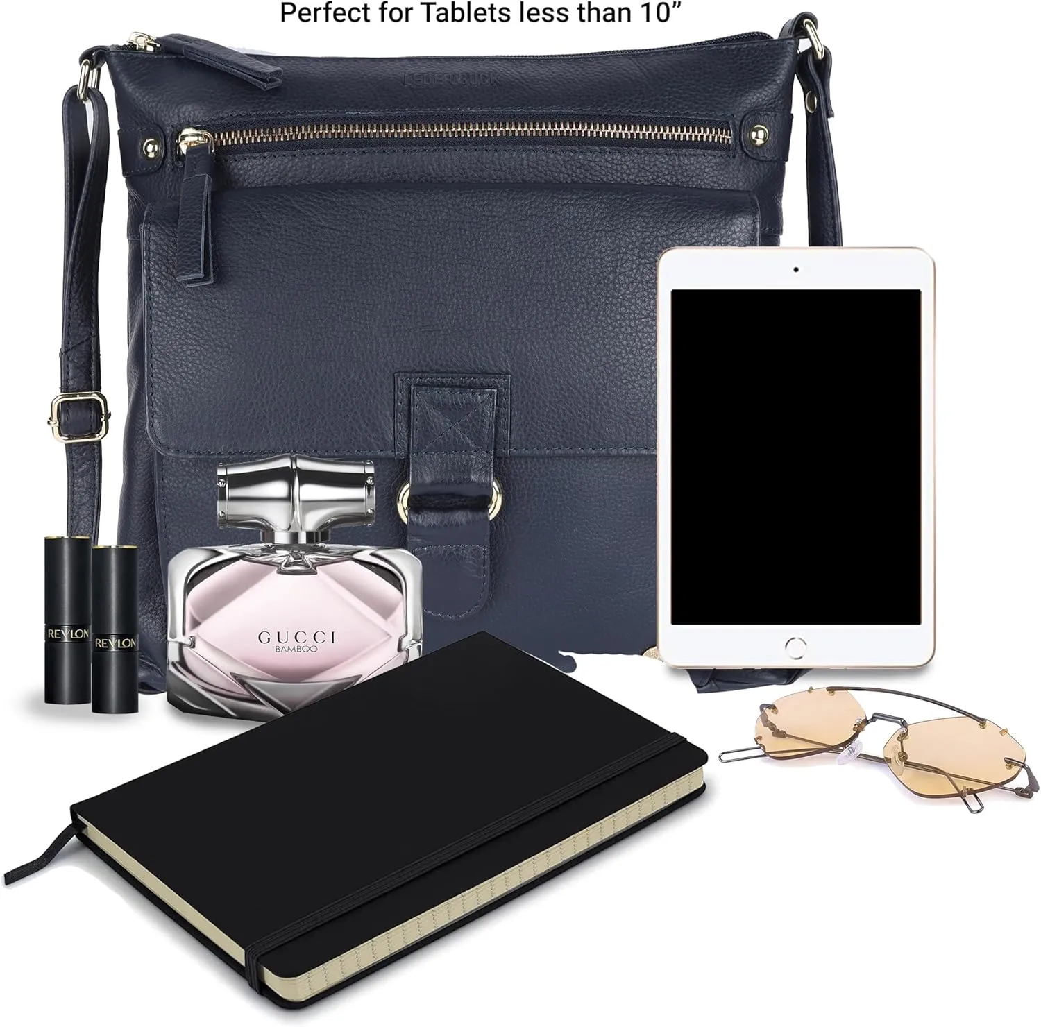 Shirley Large Soft Real Leather Womens Crossbody Handbags and Purses-Triple Zip Sling Crossover Shoulder Bag
