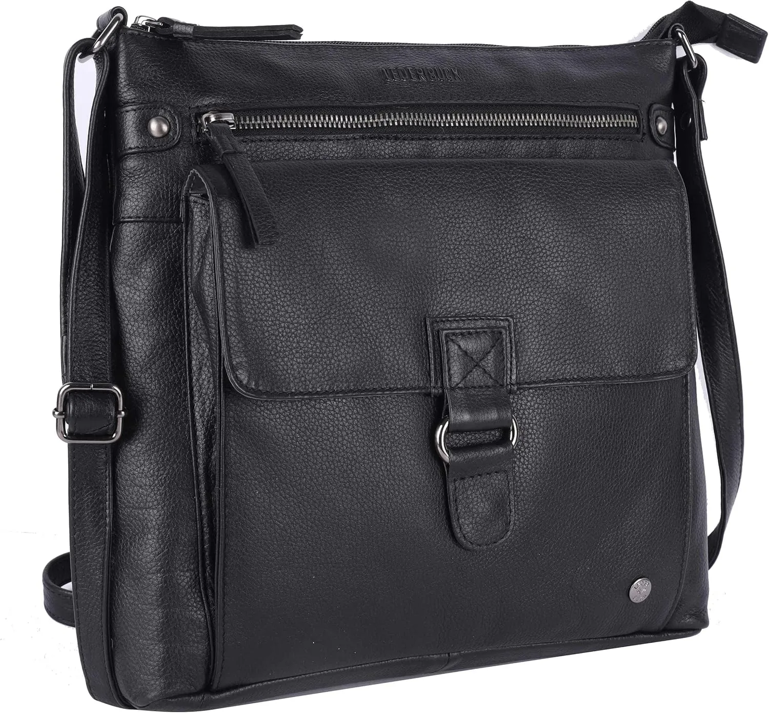 Shirley Large Soft Real Leather Womens Crossbody Handbags and Purses-Triple Zip Sling Crossover Shoulder Bag