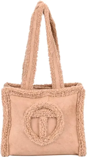 Shop LC Multi Color Faux Fur Plush Fashionable Spacious Tote Bag Birthday Gifts