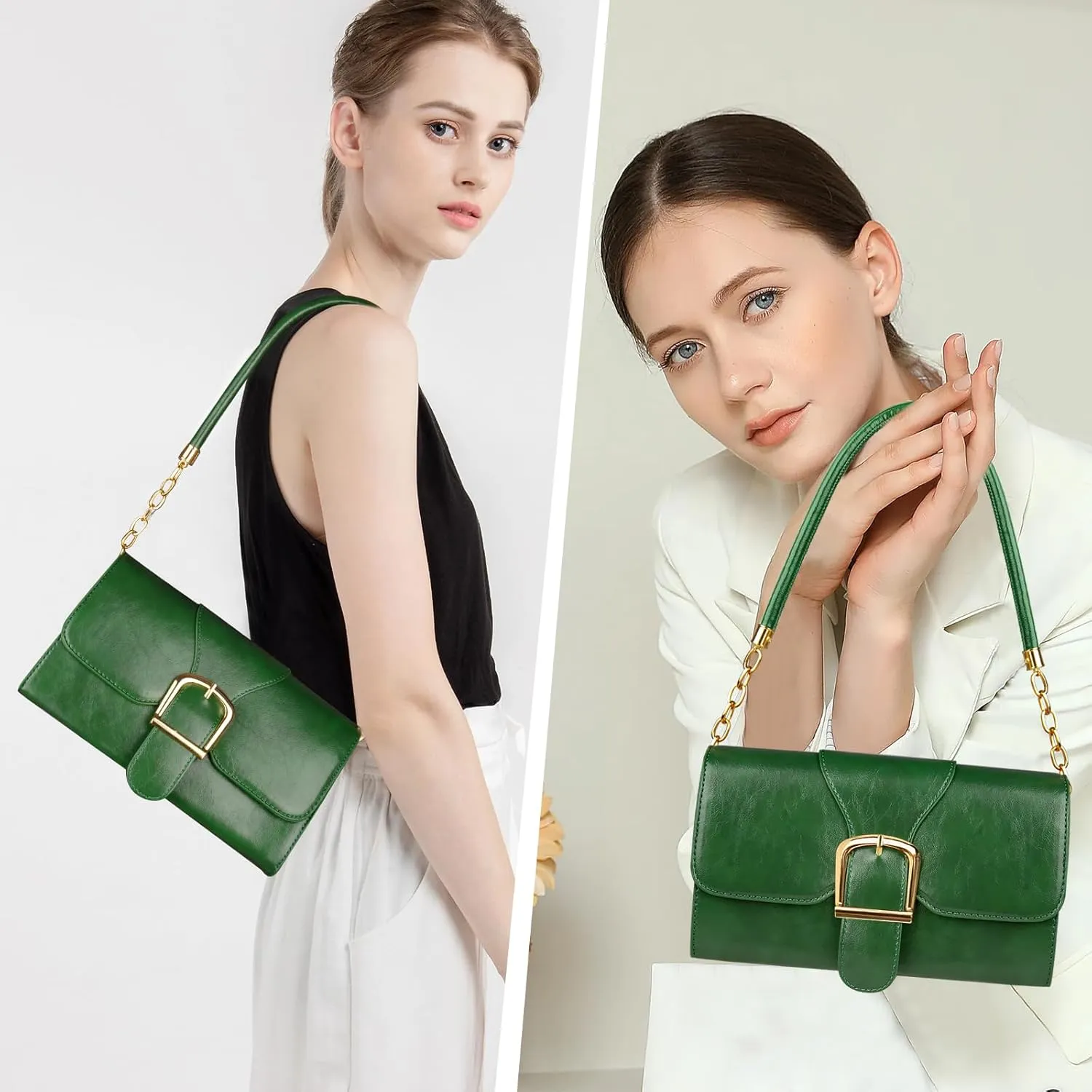 Shoulder Bag for Women, Cute Soft PU Leather Small Purse Handbags, Trendy Underarm Bag Tote Clutch Purses for Women