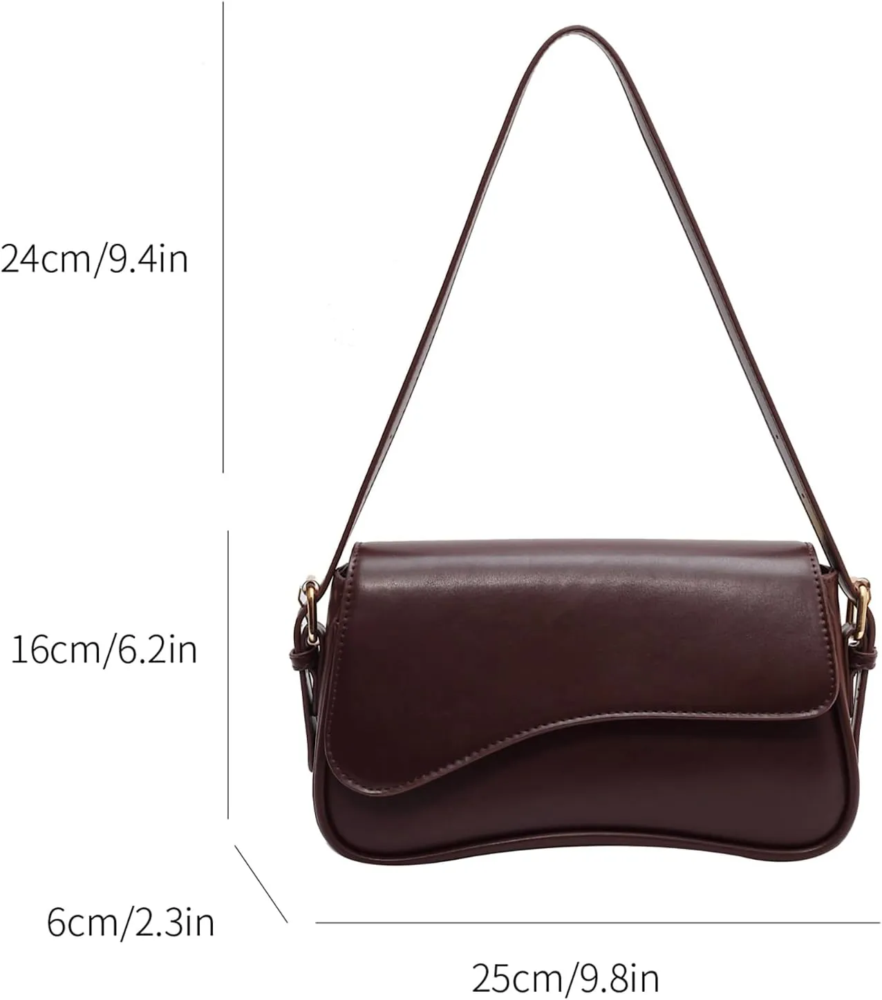 Shoulder Bag for women Y2K Crossbody Vegan Leather Purse Straps Retro Clutch Hobo Hadbags with 2 Removable