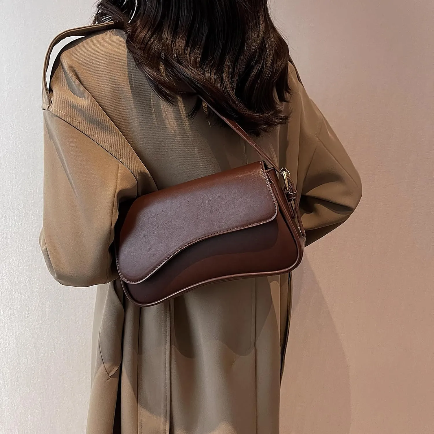 Shoulder Bag for women Y2K Crossbody Vegan Leather Purse Straps Retro Clutch Hobo Hadbags with 2 Removable