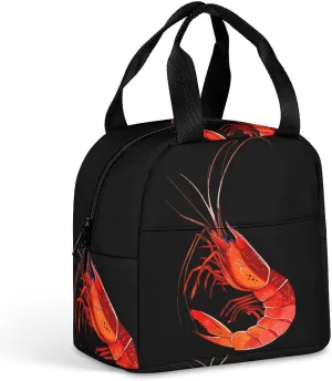 Shrimp Seafood Reusable Lunch Bag Insulated Tote Box Cooler Food Handbags Case For Women Men 22 * 20 * 13cm