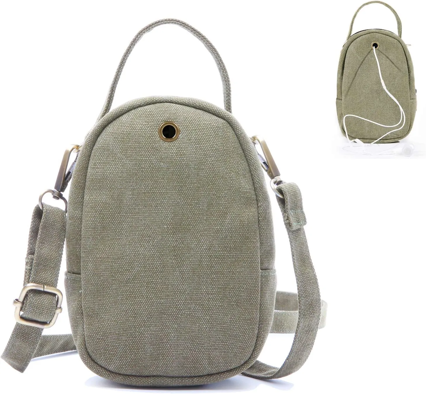 SILKAREA Canvas Small Crossbody Bag Cell Phone Purse for Women Embroidered Shoulder Bag Handbags Wallet Bag Pouch