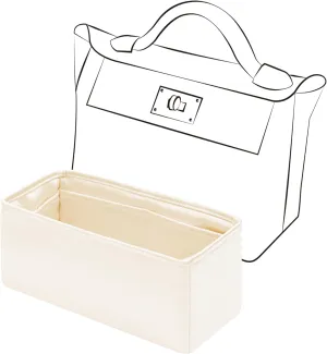 Silky Insert for Kelly 24/24-21, Lightweight Purse Organizer Insert Compatible with Hermes Kelly 2424 Mini, Silky Smooth Handbag Shaper(Craie)