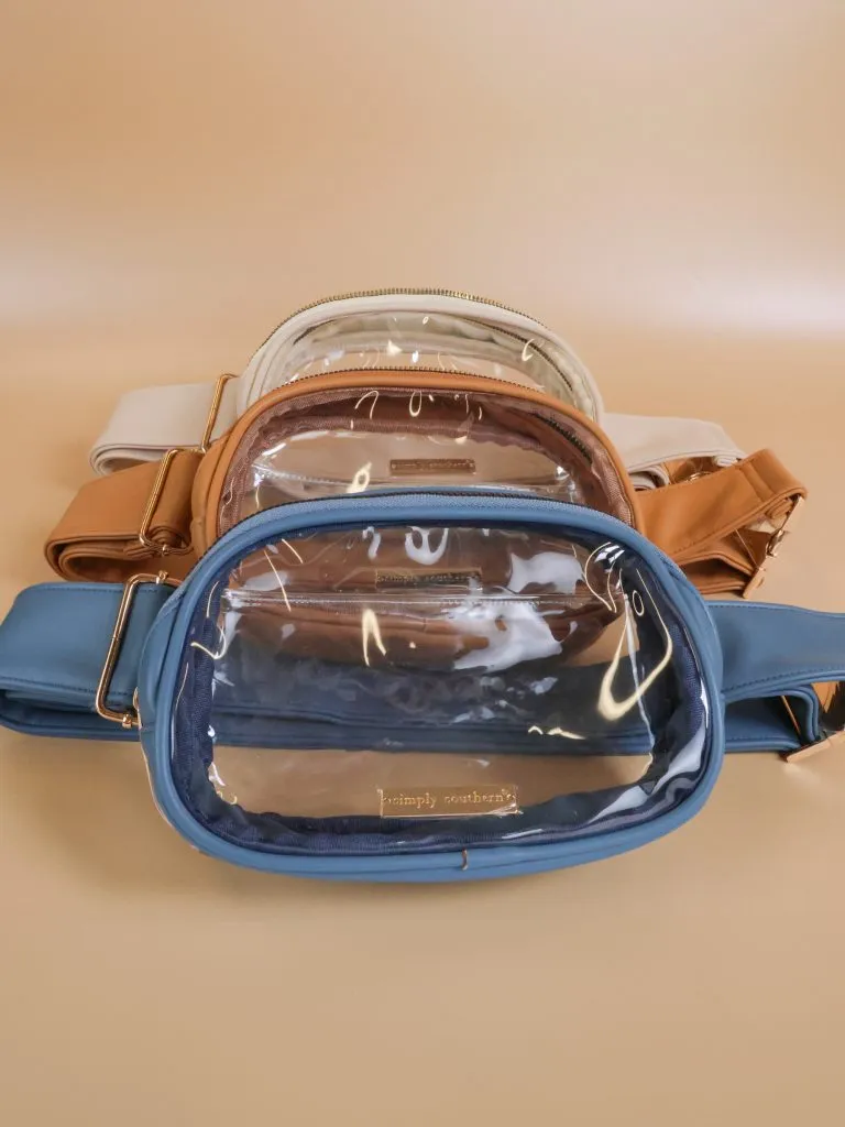 SIMPLY SOUTHERN LEATHER CLEAR STADIUM CROSSBODY BAG