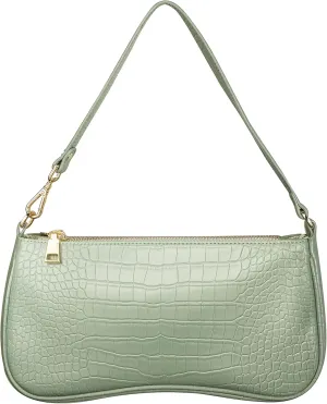 S.Leaf Retro Shoulder Bag Soft Crocodile Vegan Leather PU Handbags for Women Clutch Purse Designer Handbags for Women