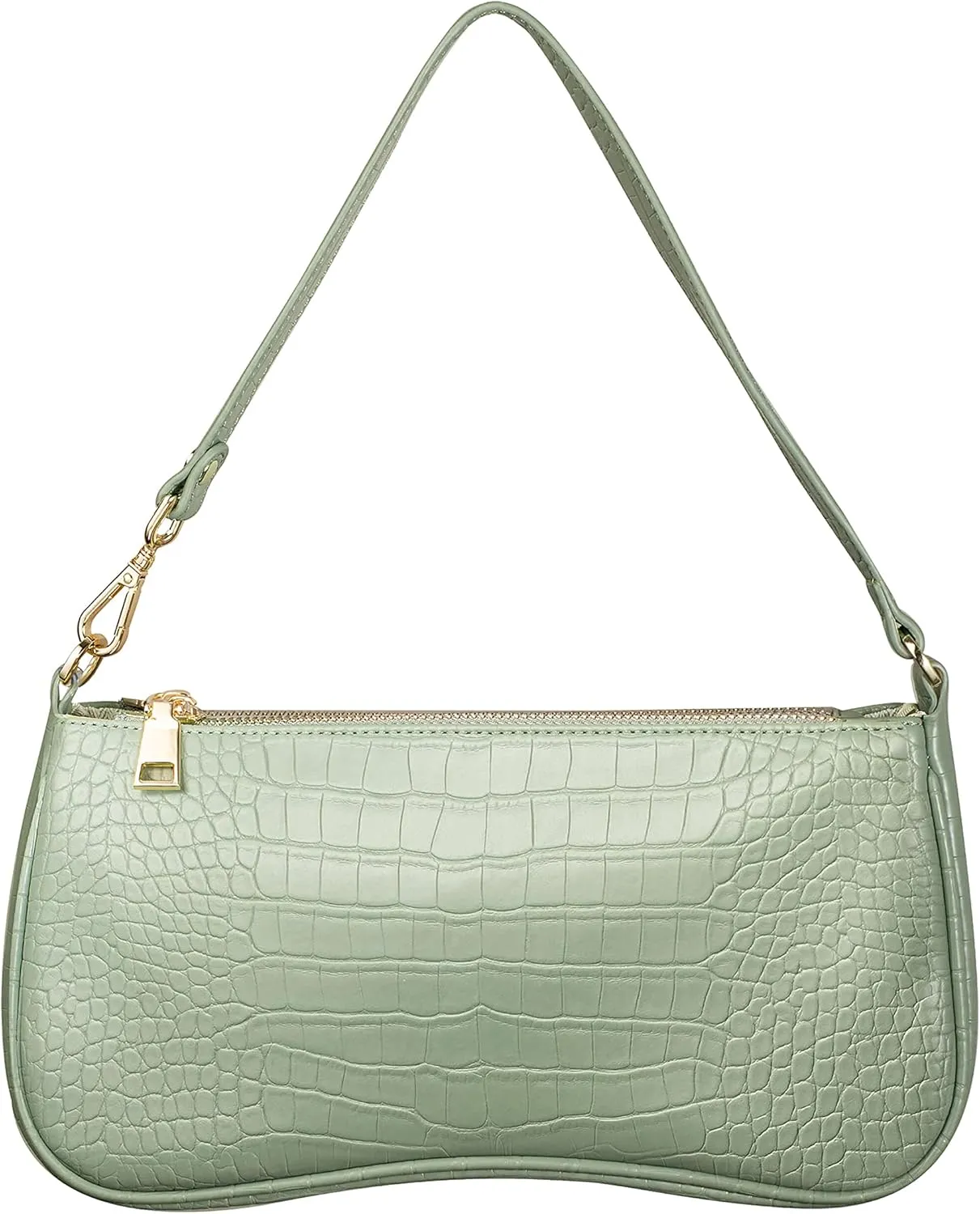 S.Leaf Retro Shoulder Bag Soft Crocodile Vegan Leather PU Handbags for Women Clutch Purse Designer Handbags for Women