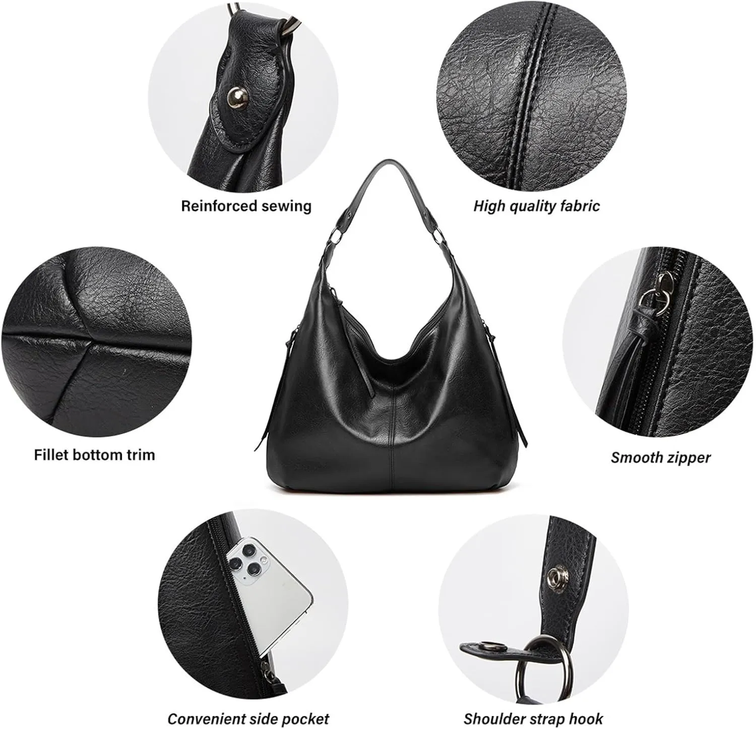 Slouchy Hobo for Women Soft Faux Leather Top Handle Shoulder Bags Large Tote Bag Ladies Purses and Handbags