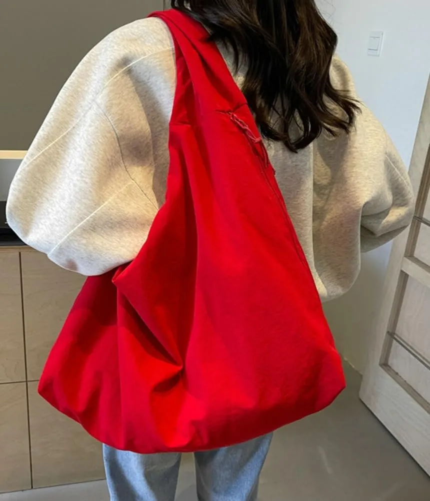 Slouchy Nylon Shoulder Bags for Women Large Dumpling Handbags Lightweight Canvas Tote Purse for Daily Use