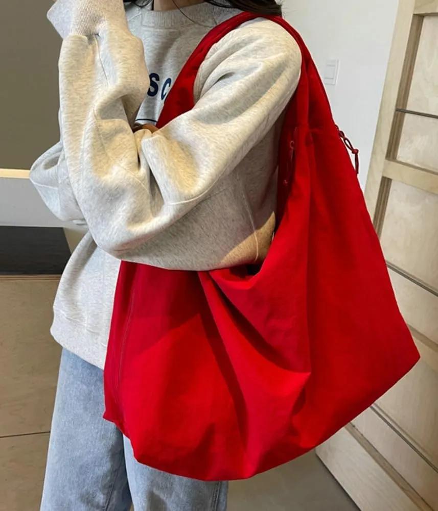 Slouchy Nylon Shoulder Bags for Women Large Dumpling Handbags Lightweight Canvas Tote Purse for Daily Use