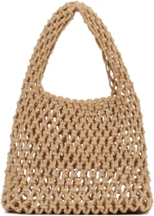 Small Crochet Tote Bag for Women Summer Mesh Woven Handbags Beach Hobo Bag