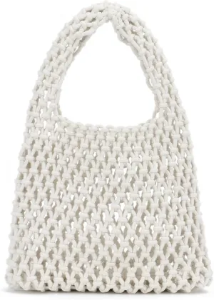 Small Crochet Tote Bag for Women Summer Mesh Woven Handbags Beach Hobo Bag
