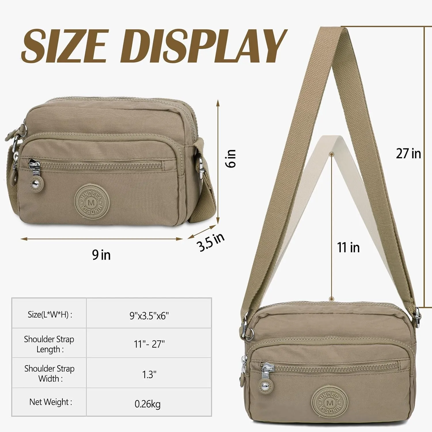 Small Crossbody Bags for Women Nylon Waterproof Lightweight Crossbody Purse Casual Fashion Shoulder Bag Handbags
