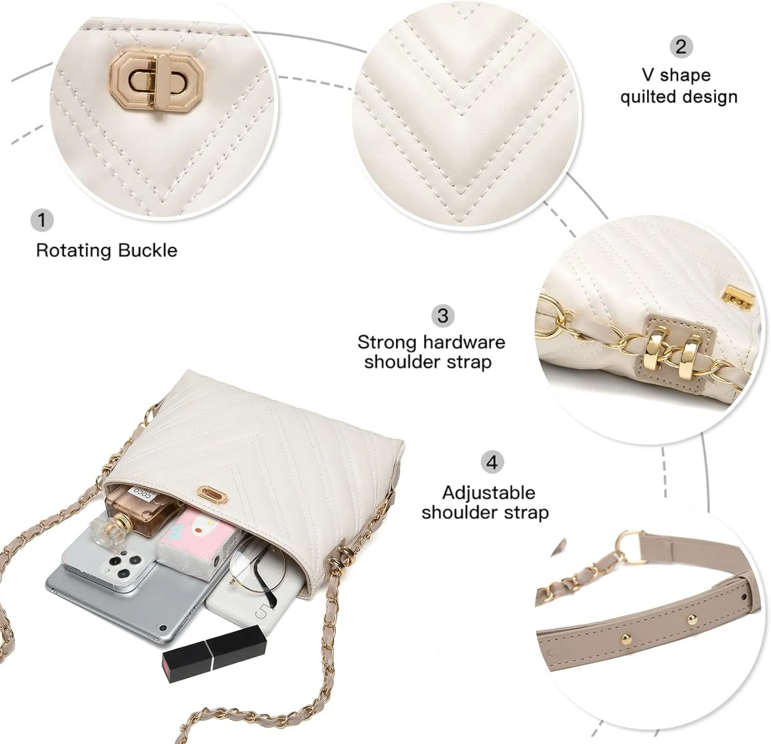 Small Crossbody Bags for Women Purses Fashion Leather Lightweight Handbags Shoulder Bag