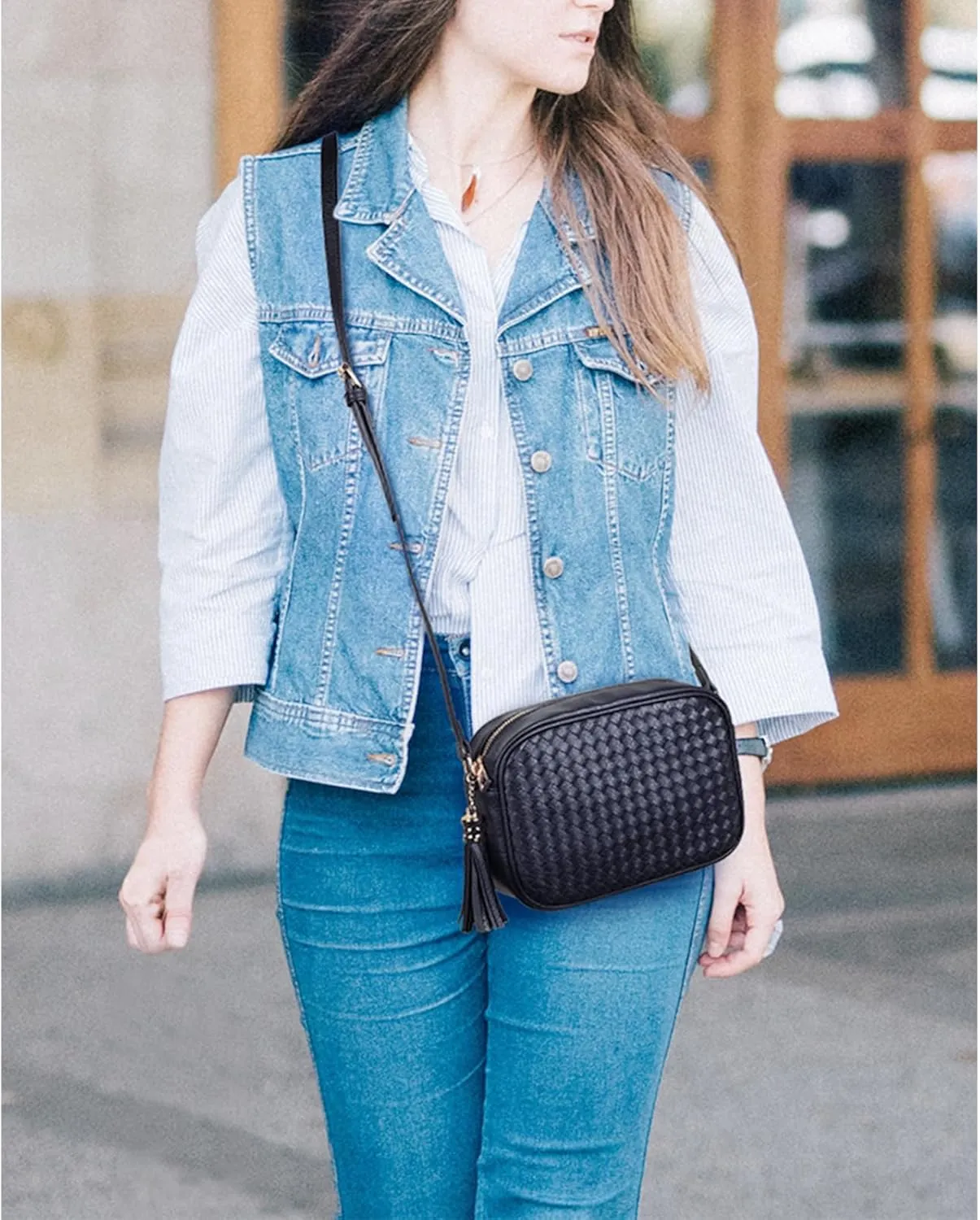 Small Crossbody Purses for Women Trendy Woven Cross Body Bag and Boho Purse,Soft Leather Handbags