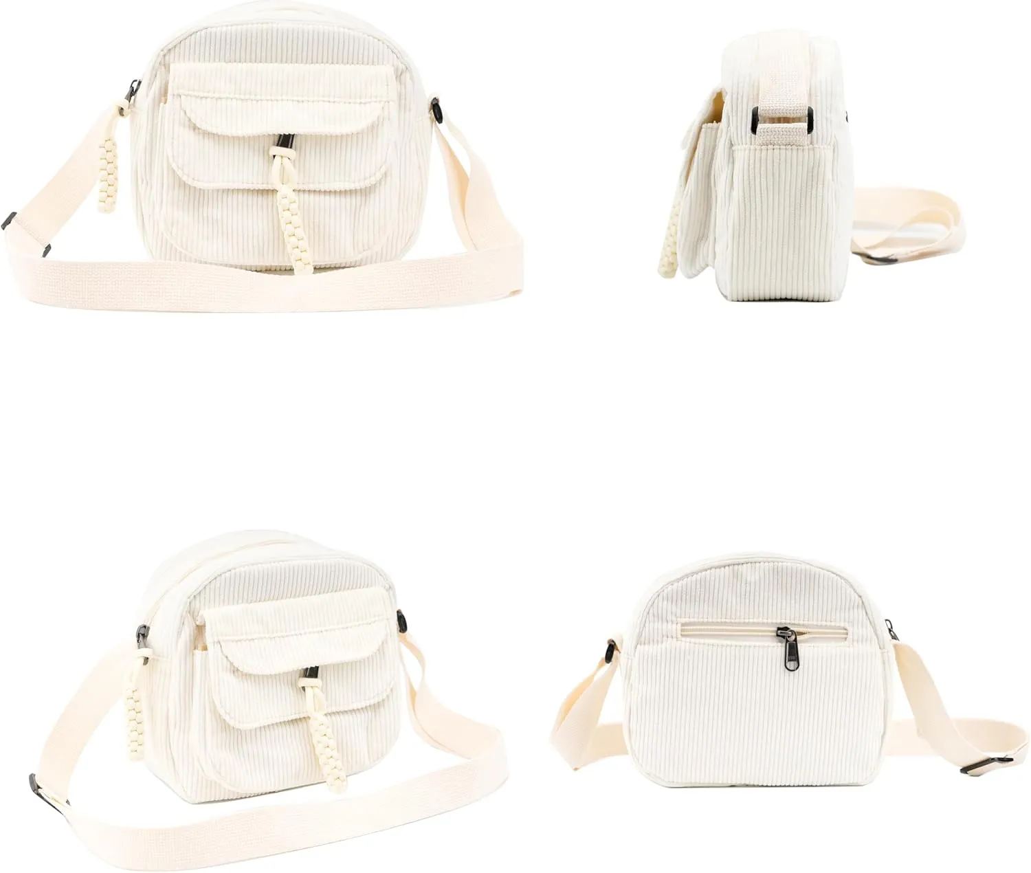 Small Cute Corduroy Crossbody Bag Mini Shoulder Bag Handbags Purse with Zipper Pocket