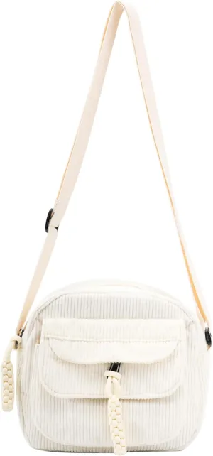 Small Cute Corduroy Crossbody Bag Mini Shoulder Bag Handbags Purse with Zipper Pocket