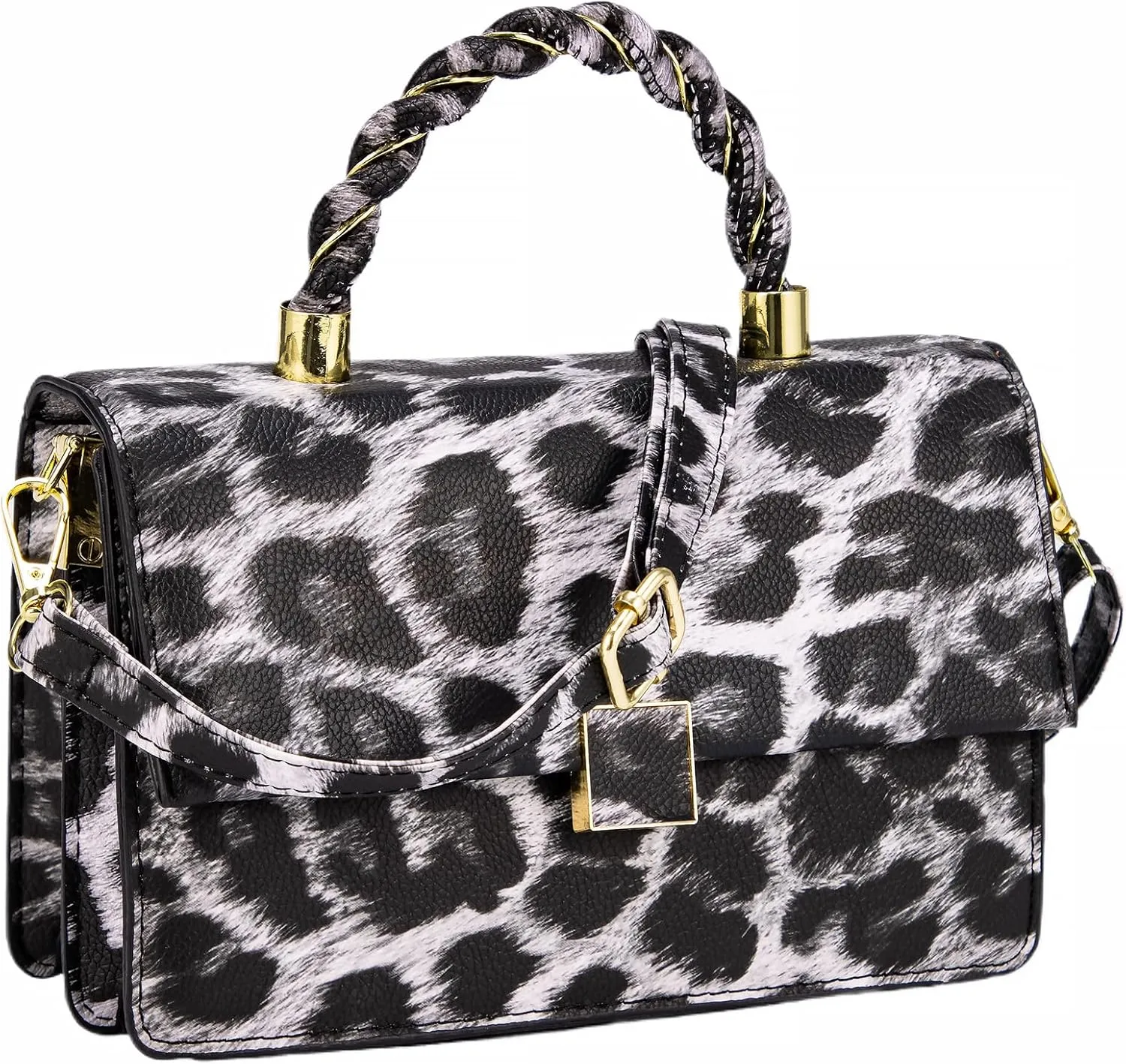 Small Leopard Clutch Print Purses Handbags for Women Leather Trendy Animal Cheetah Print Crossbody Bag