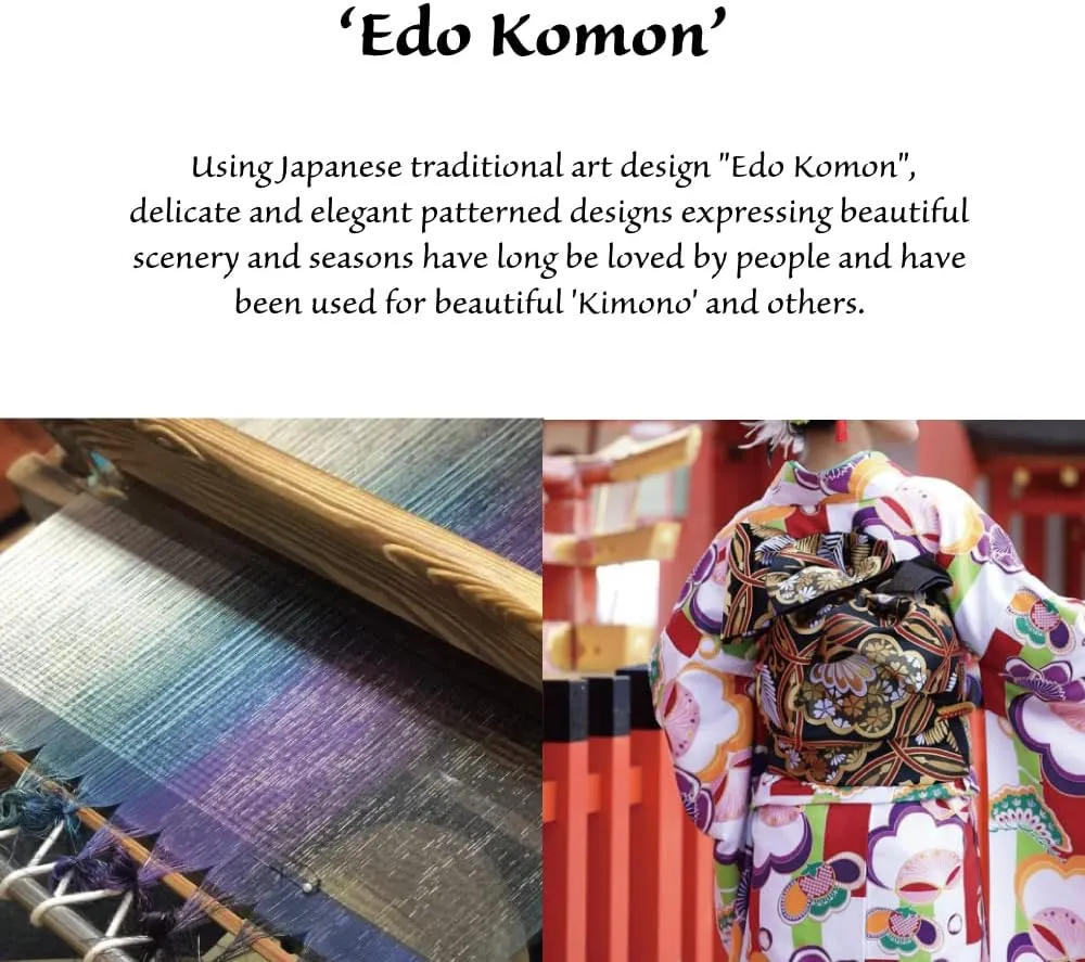 Small Women's Crossbody Handbags [ Made in Japan ] Mini Travel Cell Phone Purses, Kiss Locks with Traditional Edo Komon