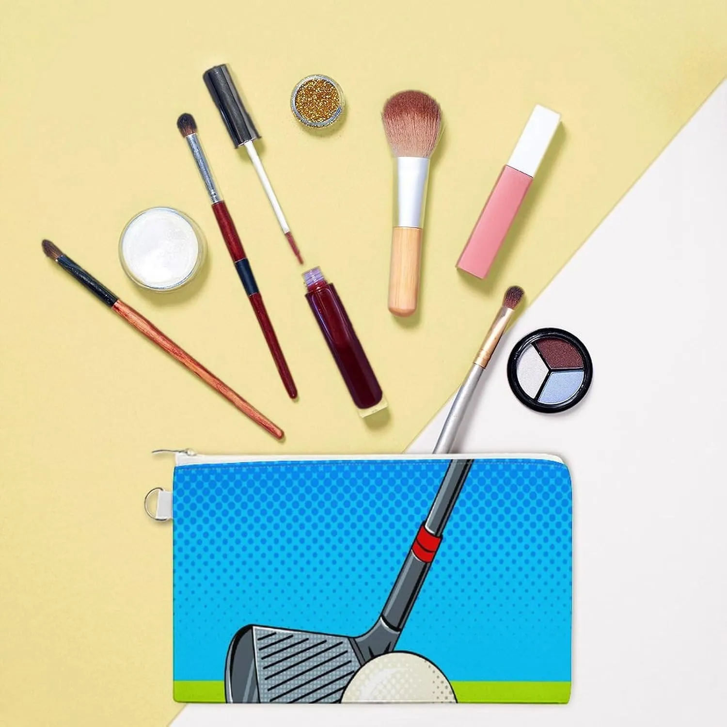 Soft Clutch Canvas Wallet, Lightweight Coin Zipper Handbag Makeup Bag Purse