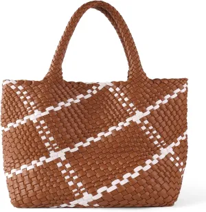 SporGenius Woven Tote Beach Bag with Small Handmade Purse, Large Summer Travel Handbags and Purses