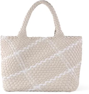 SporGenius Woven Tote Beach Bag with Small Handmade Purse, Large Summer Travel Handbags and Purses