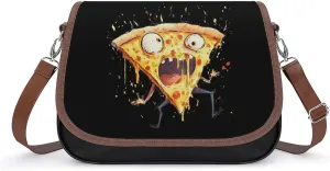 Startled Pizza Slice Fashion Crossbody Bags for Women Lightweight Shoulder Handbags Travel Purse with Strap Custom Gifts