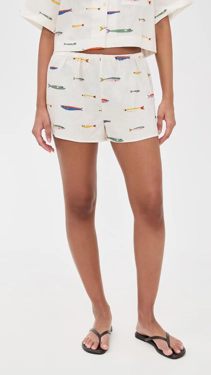 STAUD Women's Paddle Linen Shorts