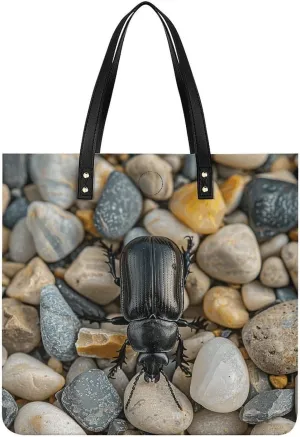 Stones And Bugs Tote Bag Durable Water-Resistant Handbags Lightweight Tote for Travel Work Book