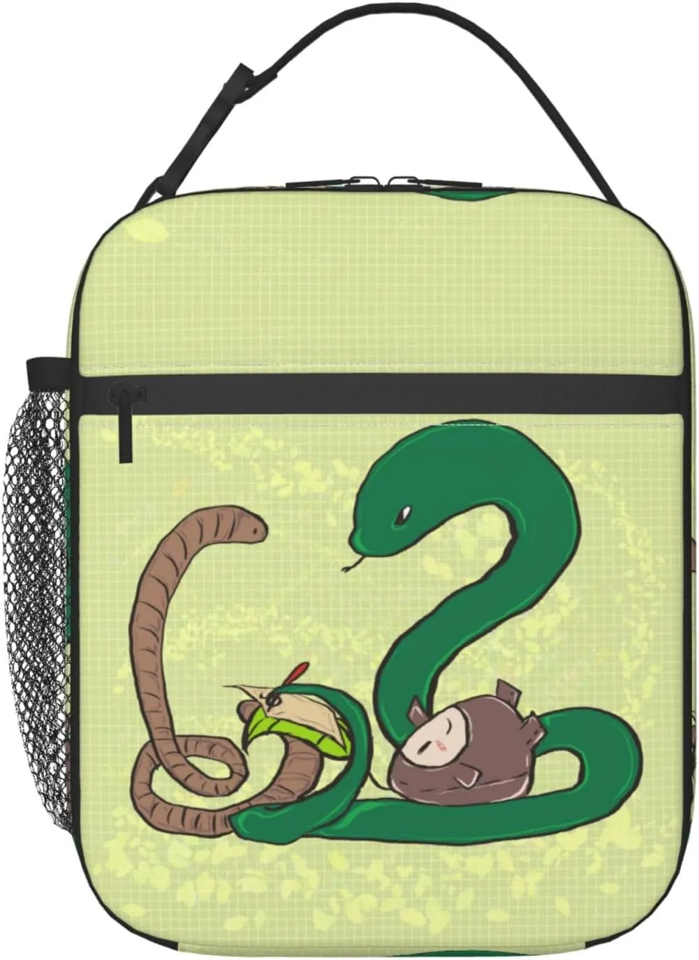 Sunflower Seeds Earthworm Snake Lunch Tote Bag,Food Handbags Case For Women Lunch Box Insulated Lunch Container