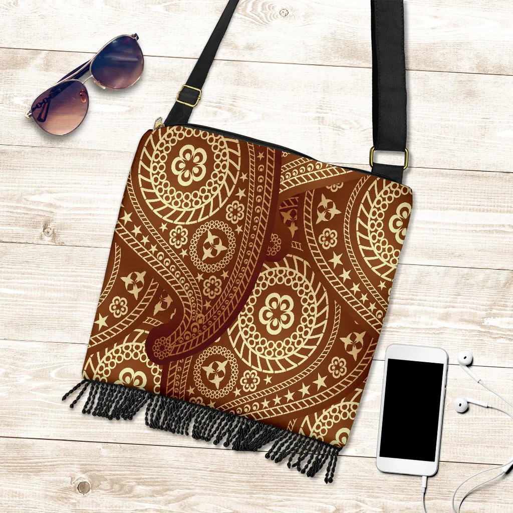 Sweet Brown Paisley Crossbody Bobo Handbag
