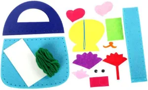 Toddmomy DIY Handbags Kit for Boys and Girls 4pcs Nonwovens Handbags Patches Thread Plastic Needle for Preschool Home Crafts