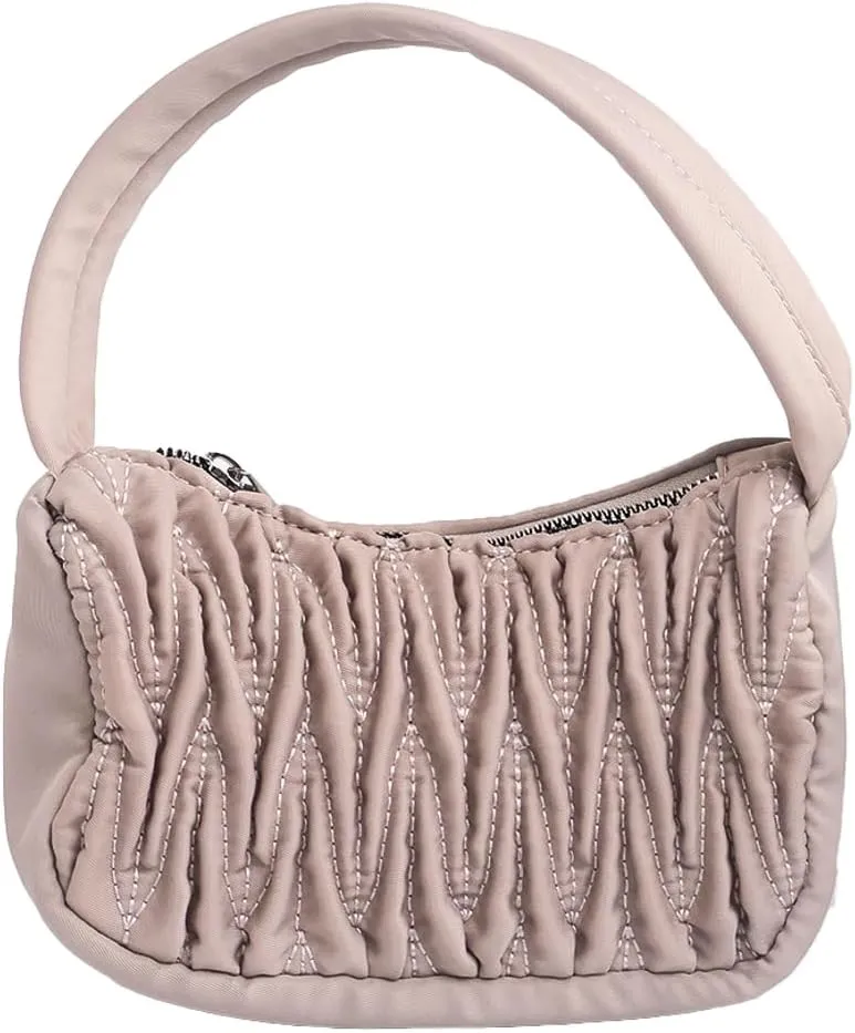 Top Handle Handbag for Women Ruffled Cloud Purse Hobo Bag Small Fashion Shoulder Bag