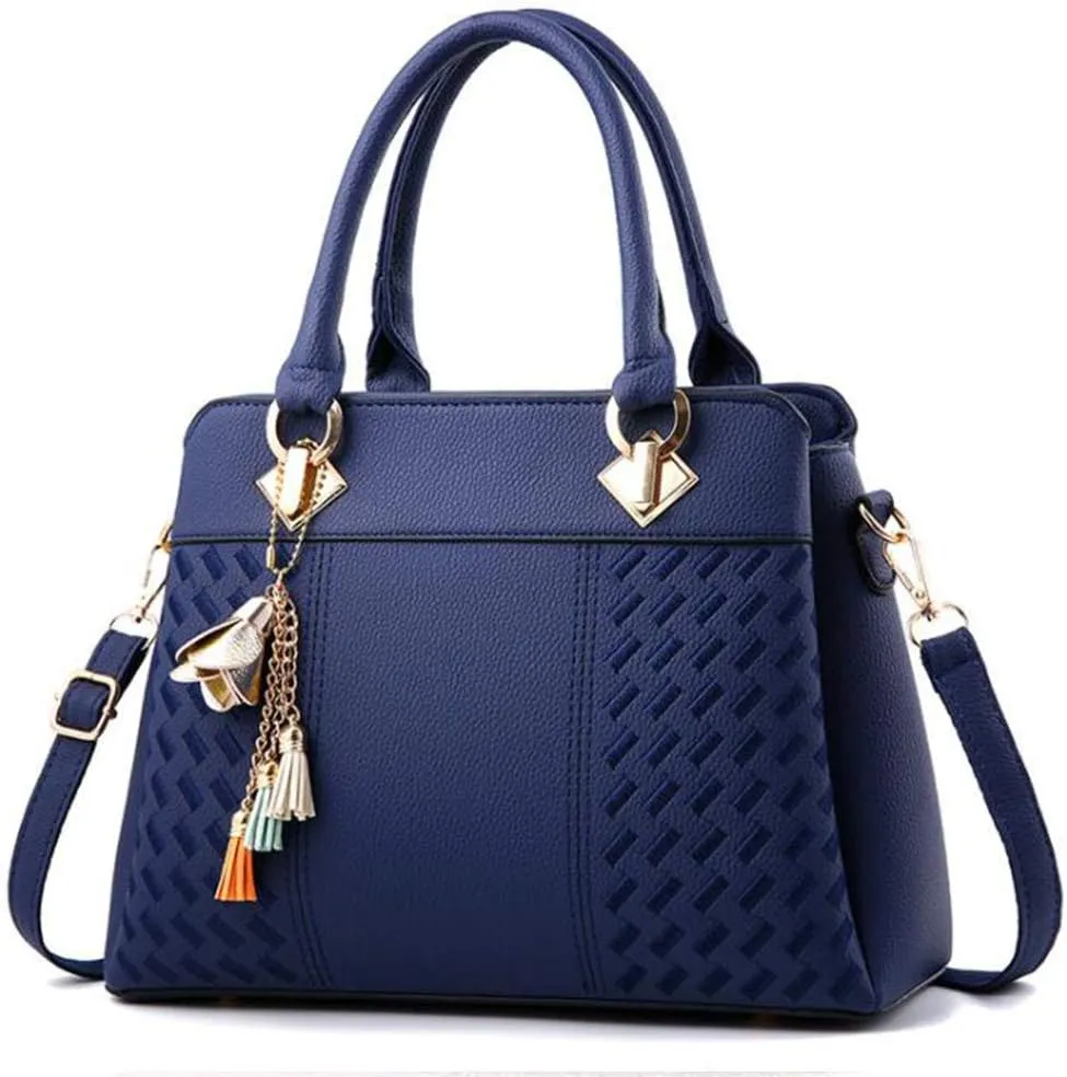 Top-Handle Handbags Purse Satchel for Women Soft PU Leather Crossbody Shoulder Bag with Tassel Pendant