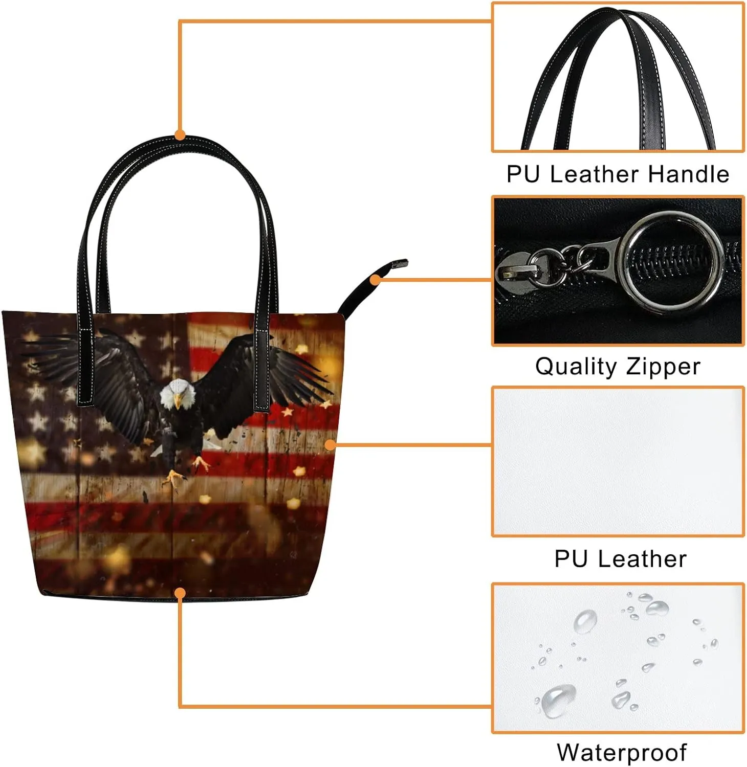 Tote Bag for Women PU Leather Handbags Women's Crossbody Handbags Work Tote Bags for Women Coachbags Tote Bag with Zipper