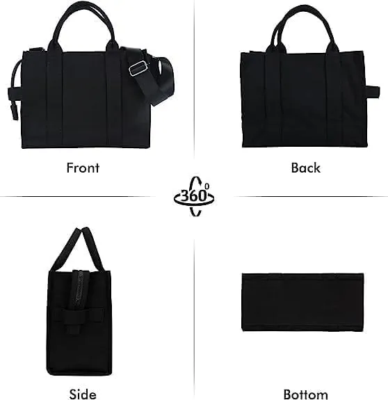 Tote Bag for Women with Zipper, Canvas Tote Bags, Crossbody Tote Bags for Work and Travel